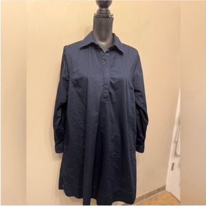 Old Navy Women’s Navy Relaxed Fit Long Sleeve Shirt Dress L